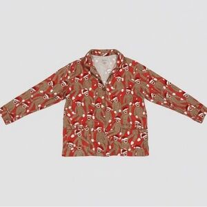 Mens Red and Brown Pajama Top